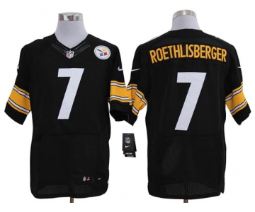 Size 60 4XL-Ben Roethlisberger Pittsburgh Steelers #7 Black Stitched Nike Elite NFL Jerseys