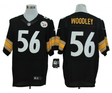 Size 60 4XL-Lamarr Woodley Pittsburgh Steelers #56 Black Stitched Nike Elite NFL Jerseys