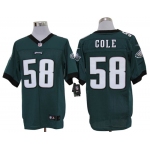 Size 60 4XL-Trent Cole Philadelphia Eagles #58 Green Stitched Nike Elite NFL Jerseys