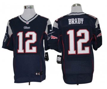 Size 60 4XL-Tom Brady New England Patriots #12 Blue Stitched Nike Elite NFL Jerseys