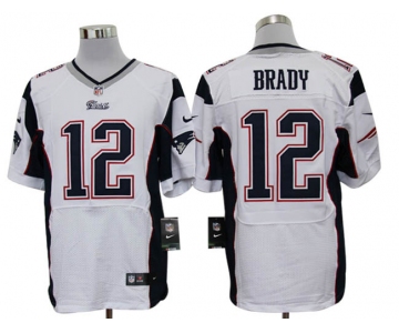 Size 60 4XL-Tom Brady New England Patriots #12 White Stitched Nike Elite NFL Jerseys