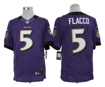 Size 60 4XL-Joe Flacco Baltimore Ravens #5 Purple Stitched Nike Elite NFL Jerseys