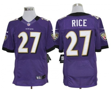 Size 60 4XL-Ray Rice Baltimore Ravens #27 Purple Stitched Nike Elite NFL Jerseys