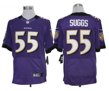 Size 60 4XL-Terrell Suggs Baltimore Ravens #55 Purple Stitched Nike Elite NFL Jerseys