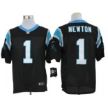 Size 60 4XL-Cam Newton Carolina Panthers #1 Black Stitched Nike Elite NFL Jerseys