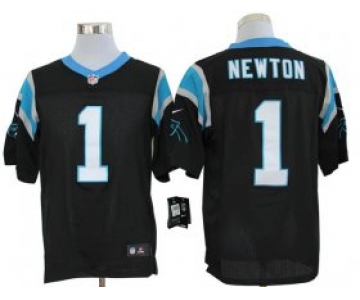 Size 60 4XL-Cam Newton Carolina Panthers #1 Black Stitched Nike Elite NFL Jerseys