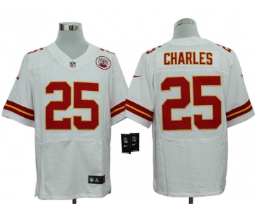 Size 60 4XL-Jamaal Charles Kansas City Chiefs #25 White Stitched Nike Elite NFL Jerseys