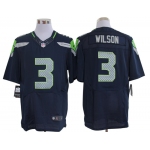 Size 60 4XL-Nike Seattle Seahawks #3 Wilson SeaBlue Colors Elite NFL Jerseys