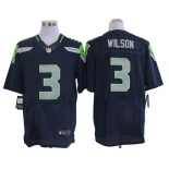 Size 60 4XL-Nike Seattle Seahawks #3 Wilson SeaBlue Colors Elite NFL Jerseys