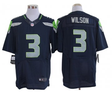 Size 60 4XL-Nike Seattle Seahawks #3 Wilson SeaBlue Colors Elite NFL Jerseys