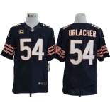 Size 60 4XL-Brian Urlacher Chicago Bears #54 C Patch Blue Stitched Nike Elite NFL Jerseys