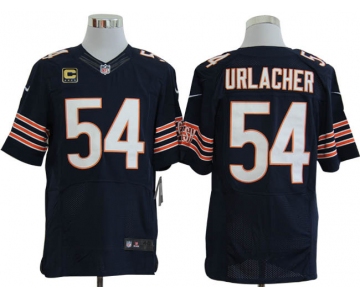 Size 60 4XL-Brian Urlacher Chicago Bears #54 C Patch Blue Stitched Nike Elite NFL Jerseys