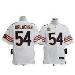 Size 60 4XL-Brian Urlacher Chicago Bears #54 C Patch White Stitched Nike Elite NFL Jerseys