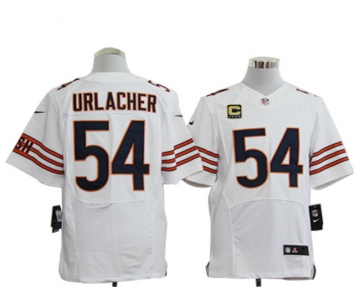 Size 60 4XL-Brian Urlacher Chicago Bears #54 C Patch White Stitched Nike Elite NFL Jerseys