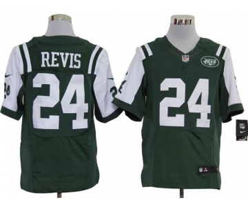 Size 60 4XL-Darrelle Revis New York Jets #24 Green Stitched Nike Elite NFL Jerseys