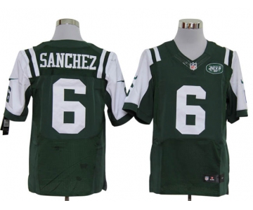 Size 60 4XL-Mark Sanchez New York Jets #6 Green Stitched Nike Elite NFL Jerseys