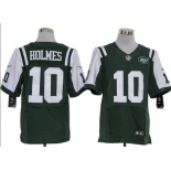 Size 60 4XL-Santonio Holmes New York Jets #10 Green Stitched Nike Elite NFL Jerseys