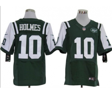 Size 60 4XL-Santonio Holmes New York Jets #10 Green Stitched Nike Elite NFL Jerseys