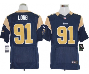 Size 60 4XL-Chris Long St. Louis Rams #91 Blue Stitched Nike Elite NFL Jerseys