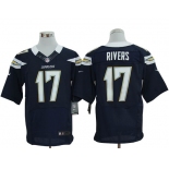 Size 60 4XL-Philip Rivers San Diego Chargers #17 Dark Blue Stitched Nike Elite NFL Jerseys