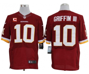 Size 60 4XL-2012 Robert Griffin III Washington Redskins #10 Red Stitched Nike Elite NFL Jerseys C Patch