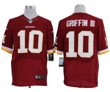 Size 60 4XL-Robert Griffin III Washington Redskins #10 Red Stitched Nike Elite NFL Jerseys