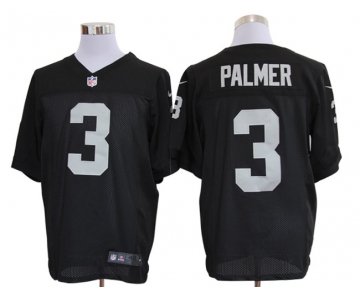 Size 60 4XL-Carson Palmer Oakland Raiders #3 Black Stitched Nike Elite NFL Jerseys