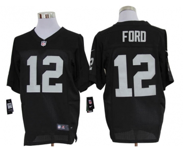 Size 60 4XL-Jacoby Ford Oakland Raiders #12 Black Stitched Nike Elite NFL Jerseys