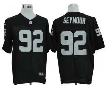 Size 60 4XL-Richard Seymour Oakland Raiders #92 Black Stitched Nike Elite NFL Jerseys