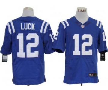 Size 60 4XL-Andrew Luck Indianapolis Colts #12 Blue Stitched Nike Elite NFL Jerseys