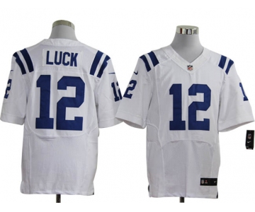 Size 60 4XL-Andrew Luck Indianapolis Colts #12 White Stitched Nike Elite NFL Jerseys