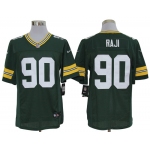 Size 60 4XL-B.J. Raji Green Bay Packers #90 Green Stitched Nike Elite NFL Jerseys