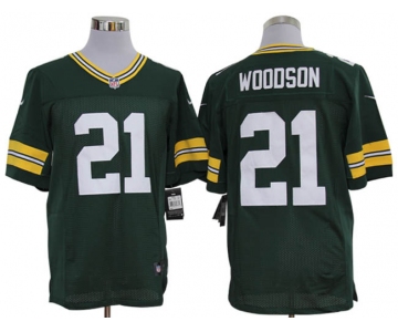 Size 60 4XL-Charles Woodson Green Bay Packers #21 Green Stitched Nike Elite NFL Jerseys