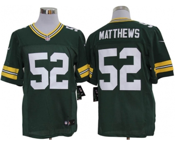 Size 60 4XL-Clay Matthews Green Bay Packers #52 Green Stitched Nike Elite NFL Jerseys