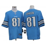 Size 60 4XL-Calvin Johnson Detroit Lions #81 Light Blue Stitched Nike Elite NFL Jerseys