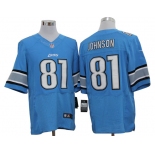 Size 60 4XL-Calvin Johnson Detroit Lions #81 Light Blue Stitched Nike Elite NFL Jerseys