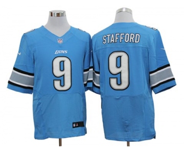 Size 60 4XL-Matthew Stafford Detroit Lions #9 Light Blue Stitched Nike Elite NFL Jerseys