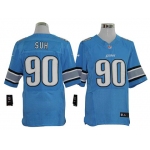 Size 60 4XL-Ndamukong Suh Detroit Lions #90 Light Blue Stitched Nike Elite NFL Jerseys