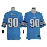 Size 60 4XL-Ndamukong Suh Detroit Lions #90 Light Blue Stitched Nike Elite NFL Jerseys