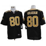 Size 60 4XL-Jimmy Graham New Orleans Saints #80 Black Stitched Nike Elite NFL Jerseys