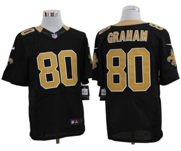 Size 60 4XL-Jimmy Graham New Orleans Saints #80 Black Stitched Nike Elite NFL Jerseys