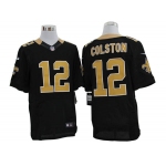 Size 60 4XL-Marques Colston New Orleans Saints #12 Black Stitched Nike Elite NFL Jerseys