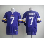 Size 60 4XL Christian Ponder Minnesota Vikings #7 Purple Stitched Nike Elite Jersey