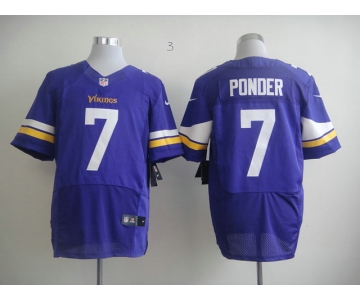 Size 60 4XL Christian Ponder Minnesota Vikings #7 Purple Stitched Nike Elite Jersey