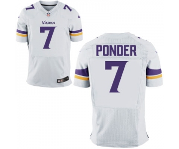 Size 60 4XL Christian Ponder Minnesota Vikings #7 White Stitched Nike Elite Jersey