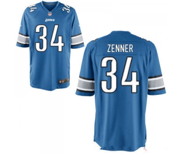 Men's Detroit Lions #34 Zach Zenner Light Blue Team Color Stitched NFL Nike Game Jersey