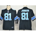 Nike Detroit Lions #81 Calvin Johnson Black Game Jersey