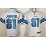 Nike Detroit Lions #81 Calvin Johnson White Game Jersey