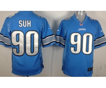 Nike Detroit Lions #90 Ndamukong Suh Light Blue Game Jersey