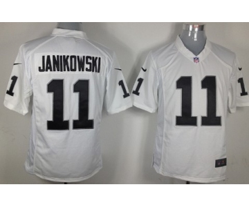 Nike Oakland Raiders #11 Sebastian Janikowski White Game Jersey